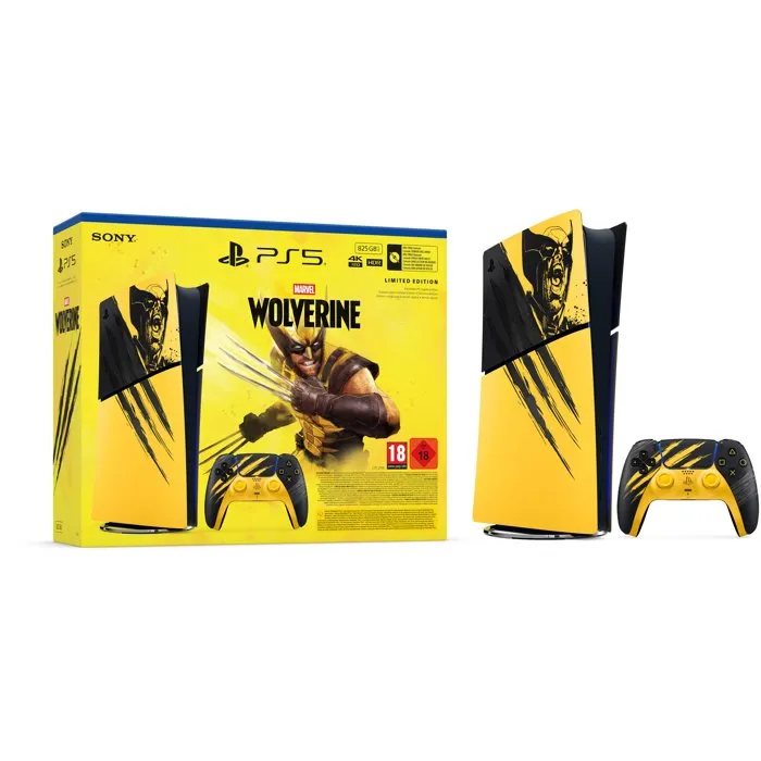 Console PS5 Digital - Édition limitée Marvel's Wolverine Jaune combat + Jeu Marvel's Wolverine